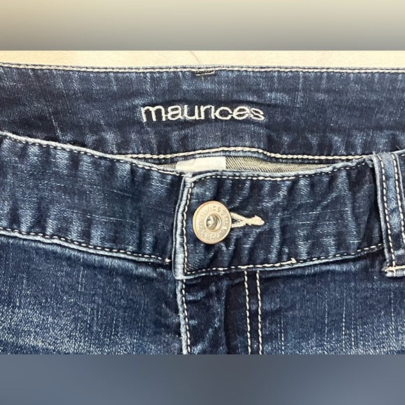 Maurices Women’s Dark Blue Denim Boot Cut Jeans w Faux Back Pockets Size 11/12 - Picture 4 of 16
